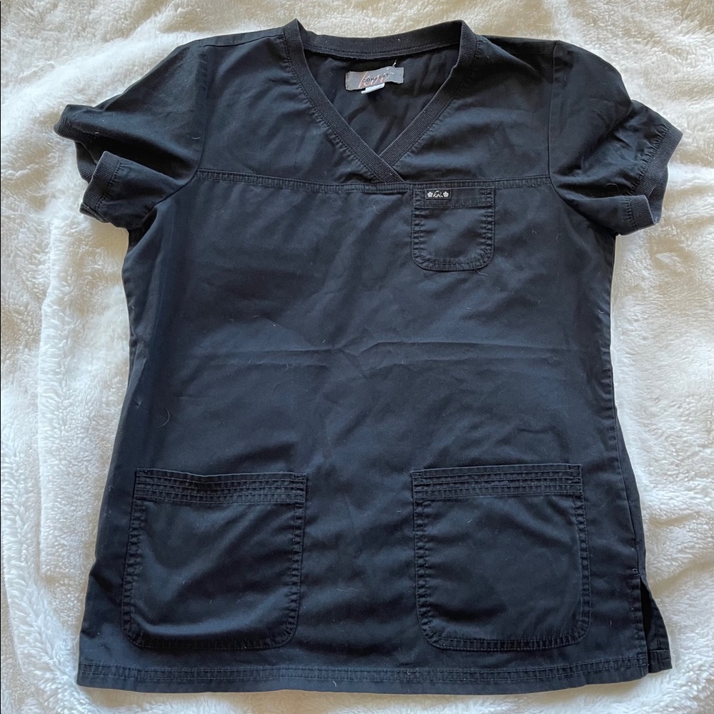 Black Koi Scrub Top